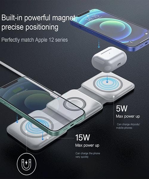 3 in 1 Magnetic Foldable Wireless Charging