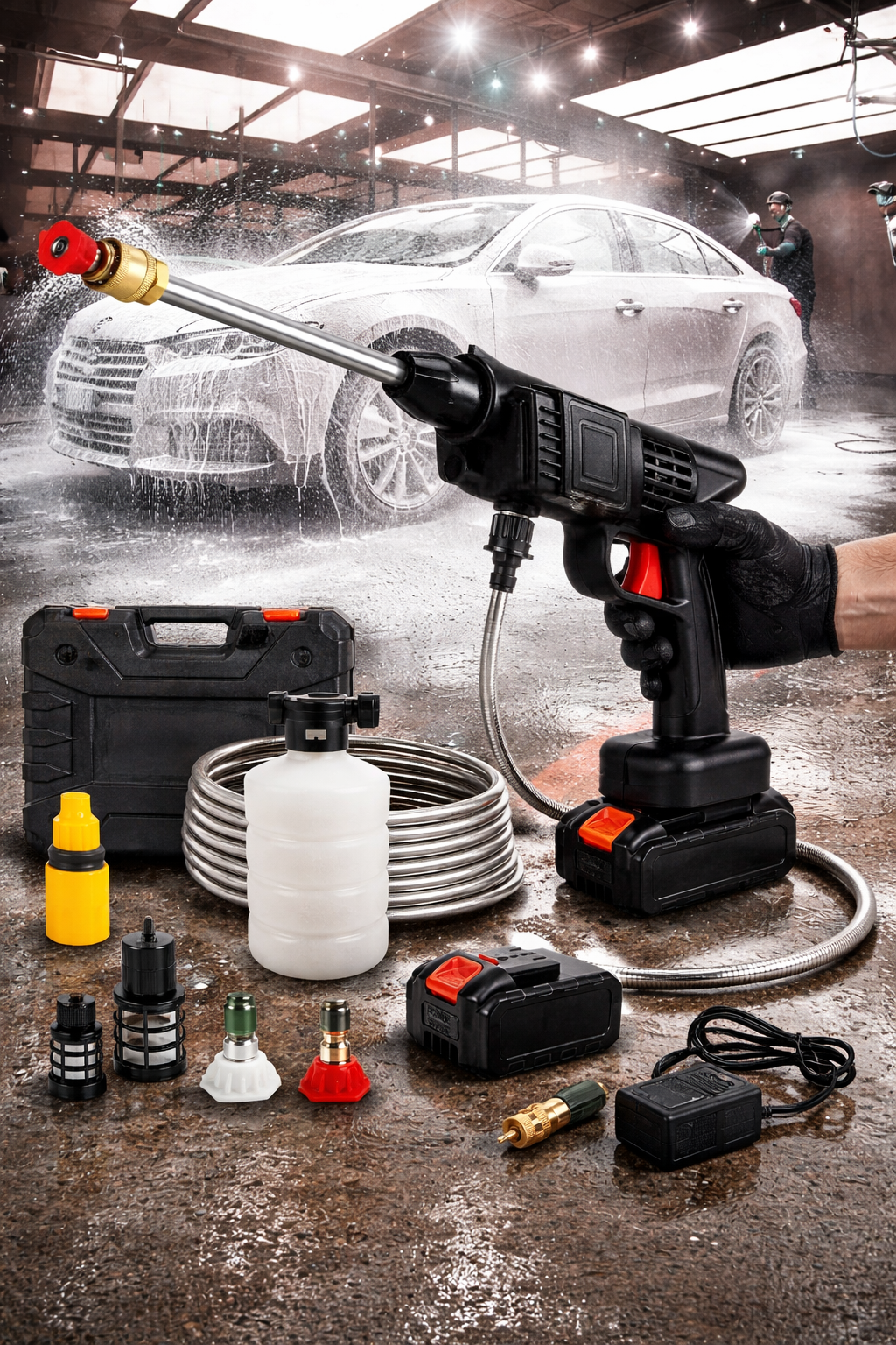 Car and solar plate washer