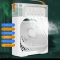 10-Inch Mist Cooling Fan – 3 Speed, 5-Nozzle Spray, LED Light | Office & Room Ke Liye Best