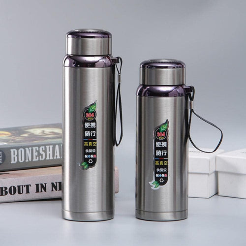 1000ml Stainless Steel Thermos Bottle Vacuum Insulated Leakproof Water Bottle for Travel Gym Office | Black