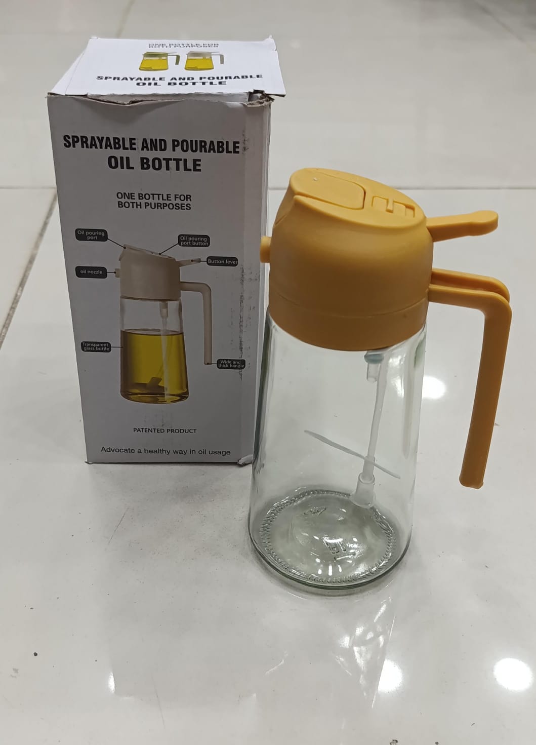 2 in 1 Oil Spray Bottle - Oil Sprayer & Dispenser | Mess-Free Cooking